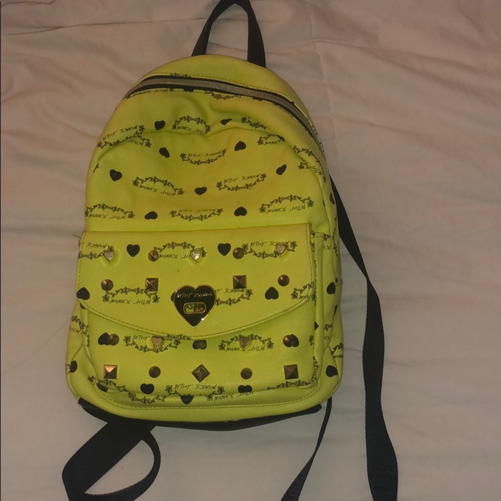 cute yellow betsey johnson backpack